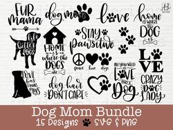 Hand-Drawn Canine SVG Bundle | Dog Parent, Paw Print, Dog Enthusiast, Fur Parent, Pawsitive Vibes SVG Designs .