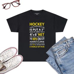 Funny Hockey Quote Hockey Is Easy Gift For Men Women Fans-T-Shirt Black