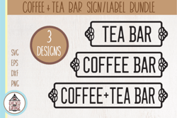 coffee and tea bar sign label bundle svg