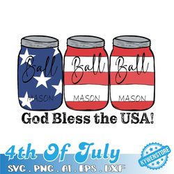 Fourth Of July Mason Jars Svg, Mason Jars Svg Design, Independence Day Mason Jars Svg, Mason Jars With Flag