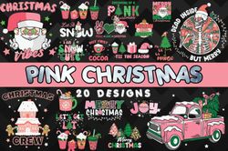 Pink Christmas Bundle SVG 20 Designs