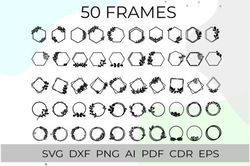 Frames Bundle Svg, Wreath Frames Svg