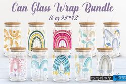 Rainbow Glass Can Wrap Bundle SVG | Can