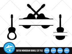 Guitar Monogram Bundle SVG | Guitar SVG