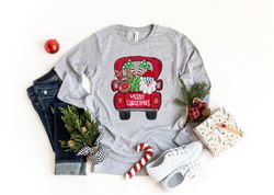 Merry Christmas Trees Truck Shirt, Christmas T-shirt, Christmas Family, Red Truck Shirt, Christmas Gift, Christmas Truck