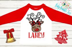 Reindeer Name Shirt,  Personalized Name, Christmas t-shirt, Baby Girl, Holiday Shirt, Toddler, Kids Shirt, First Christm
