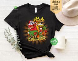 Vintage Pop Art Mele Kalikimaka Santa Christmas in July Shirt, Retro 80s Hawaiian Christmas Party Tshirt, Tropical Chris