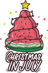 Watermelon Christmas, Tree Christmas, Christmas In July Summer Vacation PNG, summer vacation png, watermelon Christmas t