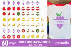 Fruit Monogram Bundle Svg