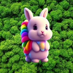 Rainbow rabbit Png / Print / Digital Png File / Children's t-shirt design / 5 in 1 / 1 Dollar