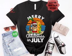 Funny Vintage Christmas in July Beach Shirt, Let the Sea Get You Free Shirt, Matching Summer Vacation Beach Shirt