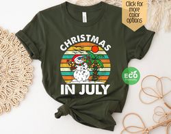 Vintage Melting Snowman Shirt, Funny Christmas in July Shirt, Hawaiian Christmas, Christmas in Summer Gift