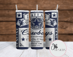 Dallas Cowboys - Budweiser Beer Label Sublimation tumbler wraps