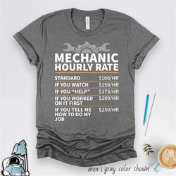 Mechanic Shirt, Mechanic Gift, Funny Mechanic Hourly Rate Shirt, Gifts for Mechanics, Mechanic T-Shirt, Car Mechanic, Me