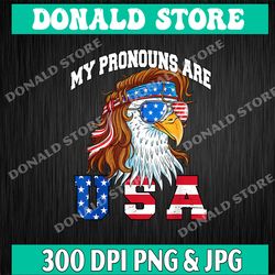 My Pronouns Are USA Eagle Funny 4th of July American Png, PNG High Quality, PNG, Digital Download