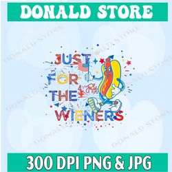 Patriotic Hot Dog I'm Just Here For The Wieners 4th Of July Png Digital Download, PNG High Quality, PNG