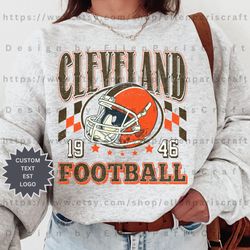 Vintage Cleveland Football Crewneck Sweatshirt, Cleveland Football Oversized Shirt, Cleveland Football ShirtSweatshirtHo