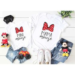Mama Mouse Personalized T-Shirt, Mini Mouse T-Shirt , Cute Mouse Theme Park, Happiest Place, Matching Mouse, Matching Cu
