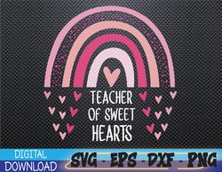 Teacher Sweet Hearts Rainbow Pre-K Teacher Valentines Day Svg, Eps, Png, Dxf, Digital Download