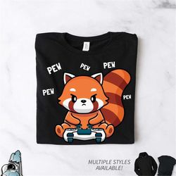 Red Panda Shirt, Gaming Shirt, Red Panda Gamer Shirt, Video Game Shirts, Gamer Gift, Gaming Gift, Red Panda Art, Funny G