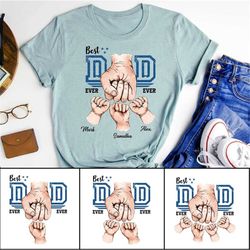 Custom Dad Raised Fist Bump Shirt, Kid Names Gift For Daddy, Best Dad Ever Shirt, Dad Kids Matching Shirt, Dad's Birthda