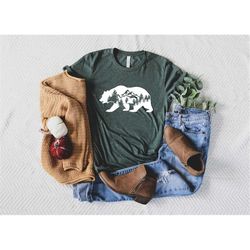 bear mountain shirt, camping bear shirt, nature bear shirt, nature lover shirt, bear hiking shirt, bear women shirt, bea