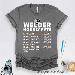 Welder Shirt, Welder Gift, Gifts for Welders, Welder T-Shirt, Funny Welder Gift, Funny Welder Hourly Rate, Welder Art, W
