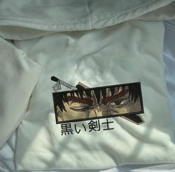 Anime Sweatshirt, Anime Embroidered Sweatshirt, Anime Embroidered Crewneck, Custom Anime Embroidered