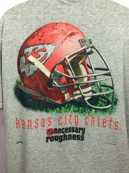 Vintage Lee Sport Kansas City Chiefs Unnecessary Roughness NFL Men Tshirt Gray L