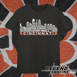 Cincinnati Football Team All Time Legends, Cincinnati City Skyline shirt