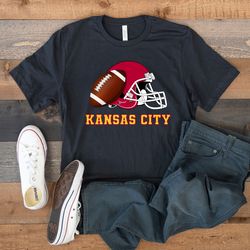 Kansas City Football Shirt , Chiefs Shirt, Kansas City , Helmet, Vintage Style Kansas City Football ,Kansas City Shirt ,