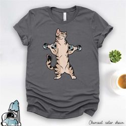 Weightlifting Cat Shirt, Funny Cat Gift, Cat Gym Shirt, Gym Cat, Cat Weightlifting, Fitness Cat, Fitness Shirt, Weightli