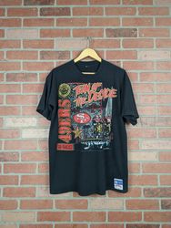 Vintage 80s American Football NFL All Over Print Cotton Top Tee T Shirt T-Shirt Jersey size S  M