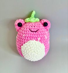 Crochet frog pattern Strawberry frog plush pattern Amigurumi frog pattern Crochet plushies pattern Crochet animals patte
