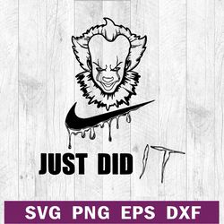 Just did it pennywise Nike SVG, Pennywise Nike logo SVG, Pennywise IT SVG cut file