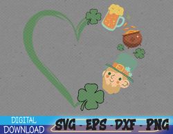 Saint Patrick's Day Heart, Shamrock,St. Patty's Day, Clover, Stripes,Shamrock Sparkly Heart,Leaf Love Lucky, Instant Dig