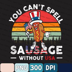Funny Usa Png, Funny Sausage Sunset Png, You Can't Spell Sausage Without Usa Png, Us Flag Pattern Png, For 4th July Inde