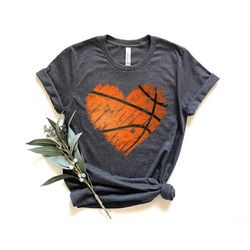 distressed basketball heart shirt, basketball shirt, distressed shirt, basketball mom shirt, girl basketball shirt, bask