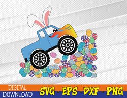 Kids Easter Monster Truck Climbing Easter Eggs Svg, Eps, Png, Dxf, Digital Download