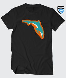 FLORIDA FINS , Miami Football themed Soft Ringspun Pre-Shrunk Cotton T-Shirt