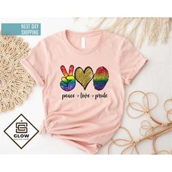 Peace Love Pride Shirt, Rainbow Flag Shirt, Gay Shirt, Pride Month Shirt, Gay Rights Shirt, Gay Rainbow Shirt, Pride Shi