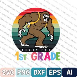 Ready For 5th Grade Svg, Funny Gorillas Svg, Retro Back To School Svg, Fifth Grade Student Svg, First Day Of School
