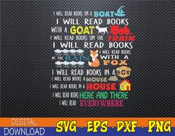I-Will Read Books On A Boat & Everywhere Reading Svg, Eps, Png, Dxf, Digital Download