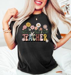 Floral Teacher Shirt, Teacher Appreciation Tee, Teacher Team Shirts, Personalized School, Teacher Gift, Customized Name