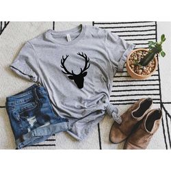 Deer Head Shirt, Deer Shirts For Men, Christmas Deer Shirt,  Family Deer Tee, Christmas Deer Gift Shirt, Camping Shirt,