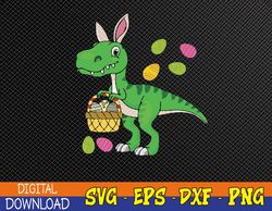 Easter Dinosaur Svg, Boys Kids Bunny Easter Basket Stuffers Svg, Eps, Png, Dxf, Digital Download