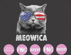 Cat 4th Of July Meowica Girls Boys American Flag Sunglasses Svg, Eps, Png, Dxf, Digital Download