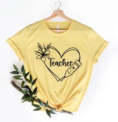 Teacher Heart Shirt, Teacher School Supplies Shirt, Funny Teacher Shirt, School Supply Shirt,Kindergarten Teacher Shirt,