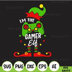 I'm The Gamer Elf Svg, Family Matching Group Christmas Costume Cute Funny Xmas, Gift For Video Games Player Digital