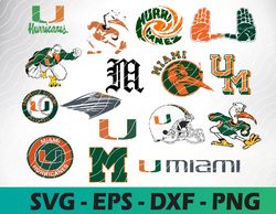 Miami Hurricanes Football Team Svg, Miami Hurricanes Svg, Logo bundle Instant Download